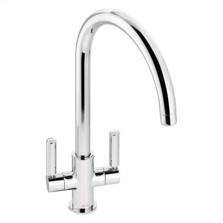 Abode Globe Monobloc chrome kitchen sink mixer tap with dual handles and high-quality finish