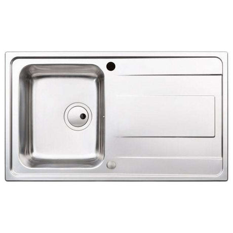Abode Ixis Compact 1.0 bowl stainless steel inset kitchen sink 860mm x 500mm with modern durable design