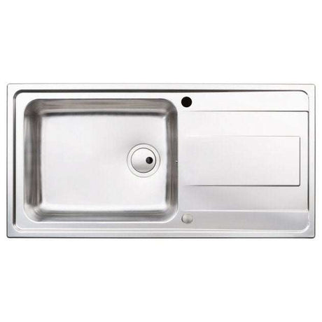 Abode Ixis 1.0 Bowl stainless steel inset kitchen sink with 1000mm length and 500mm width, modern and durable design