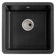 Abode Matrix SQ GR15 black metallic granite inset 1.0 bowl kitchen sink 460mm x 460mm