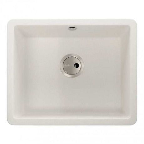 Abode Matrix SQ GR15 white granite inset kitchen sink with 1.0 bowl, 560mm length, and 460mm width