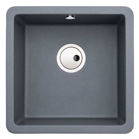 Abode Matrix SQ grey metallic granite inset 1.0 bowl kitchen sink 460mm x 460mm