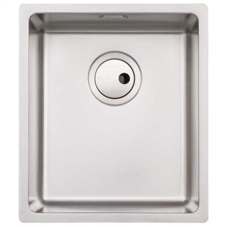 Abode Matrix R15 stainless steel undermount kitchen sink with 380mm length and 440mm width bowl