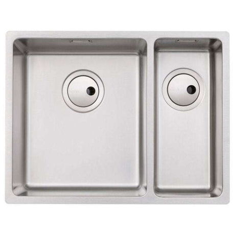 Abode Matrix R15 stainless steel 1.5 bowl left-handed undermount kitchen sink 580mm x 440mm
