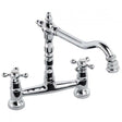 Abode Melford Traditional Bridge dual handle chrome kitchen sink mixer tap