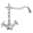 Abode Melford Monobloc chrome dual handle kitchen mixer tap with vintage design
