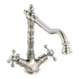 Abode Melford Monobloc brushed nickel dual handle kitchen mixer tap with vintage style