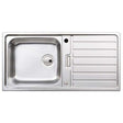 Abode Neron 1.0 Bowl stainless steel inset kitchen sink with drainer, 1000mm x 500mm