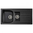 Abode Oriel 1.5 bowl black granite inset kitchen sink with a 950mm length and 480mm width