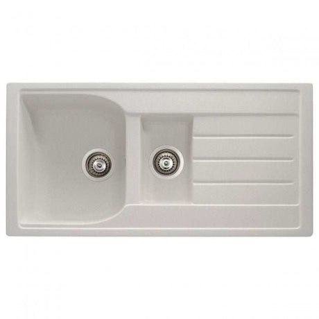 Abode Oriel 1.5 Bowl Frost White Granite Inset Kitchen Sink 950mm x 480mm durable design