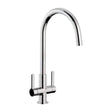 Abode Pico Monobloc chrome dual lever kitchen sink mixer tap with high-arc spout and solid brass construction