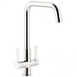 Abode Pico Quad Monobloc chrome kitchen sink mixer tap with dual lever handles and modern design