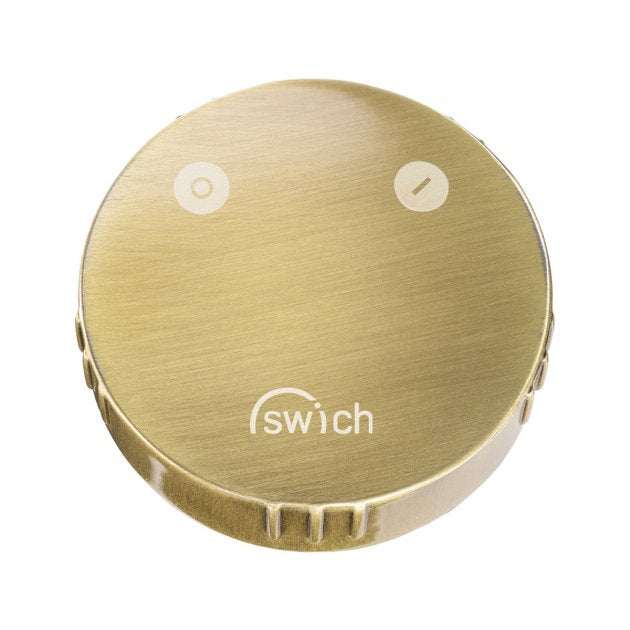 Abode Swich Round Handle brushed brass diverter valve for showers with classic filter