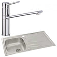 Abode Trydent 1.0 Bowl stainless steel inset kitchen sink with Specto single-lever mixer tap, 860mm x 500mm