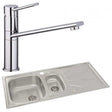 Abode Trydent 1.5 Bowl stainless steel inset kitchen sink with Specto mixer tap and 1000mm by 500mm dimensions