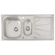 Abode Trydent 1.5 Bowl stainless steel inset kitchen sink 1000mm x 500mm with drainer