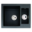 Abode Zero 1.5 Bowl black metallic granite inset kitchen sink with 600mm length and 500mm width