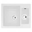 Abode Zero 1.5 Bowl white granite inset kitchen sink with 600mm length and 500mm width, durable and modern design
