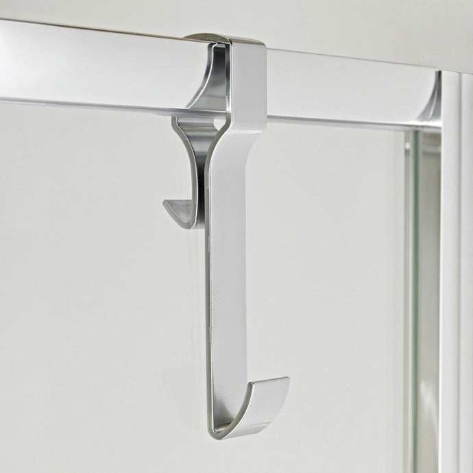 Nuie Polished Chrome Contemporary Hook For Framed Enclosures - ACC004
