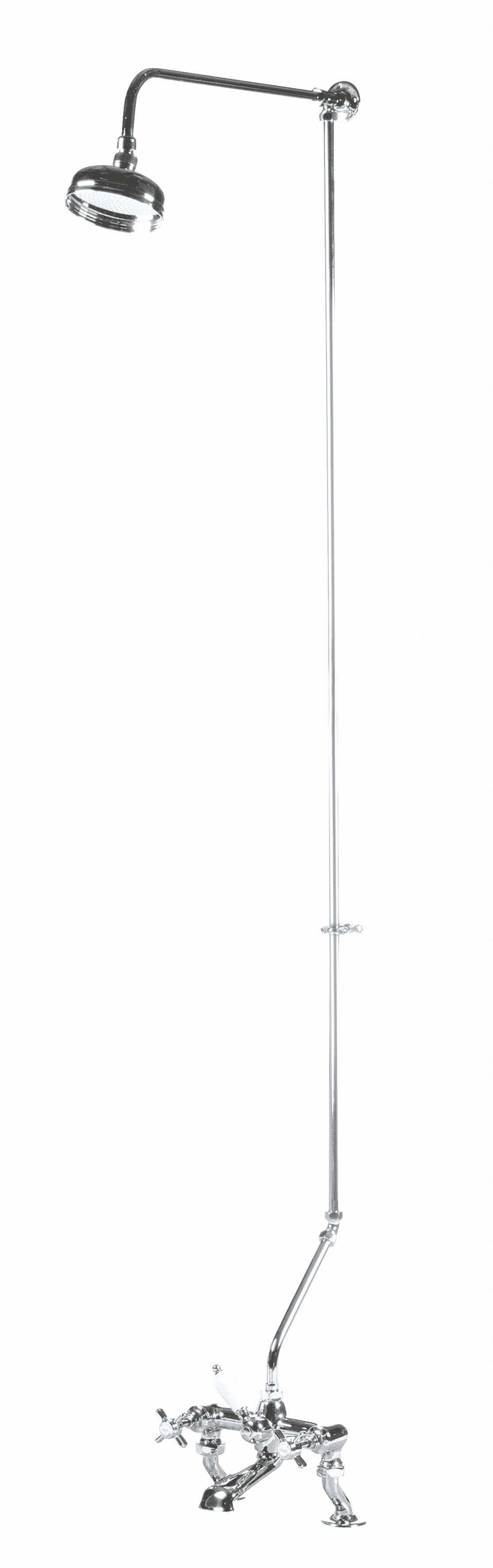 Nuie 4 Inch Fixed Head Specialist Bath Shower Mixer Shower Riser Kit -