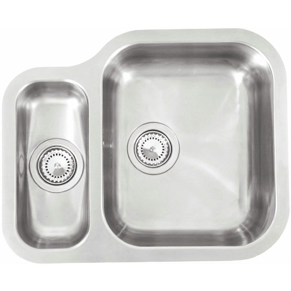 Reginox Alaska Main Bowl Right 1.5 Bowl Kitchen Sink - Stainless Steel - ALASKA MBR - TAP 'N' SHOWER