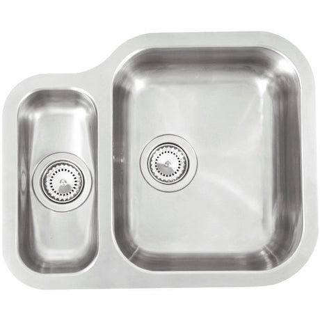 Reginox Alaska Main Bowl Right 1.5 Bowl Kitchen Sink - Stainless Steel - ALASKA MBR - TAP 'N' SHOWER
