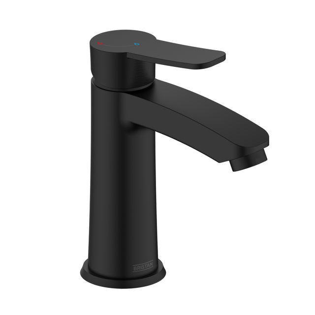 Bristan Appeal Eco Start Basin Mixer with Clicker Waste - Black - APL ES BAS BLK - TAP 'N' SHOWER