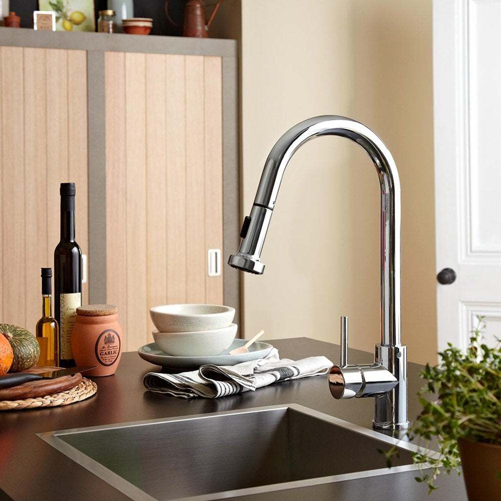 Bristan Apricot Modern Mono Kitchen Sink Mixer Tap Pull-Out Spray - Ch