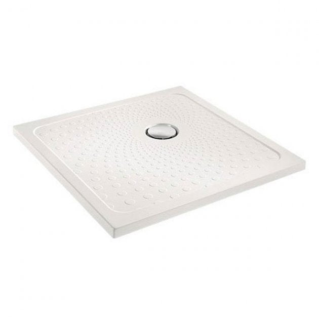 Impey Slimline 35 Modern Square Flat Top Square Shower Tray with Waste 900mm x 900mm - White - SL359090