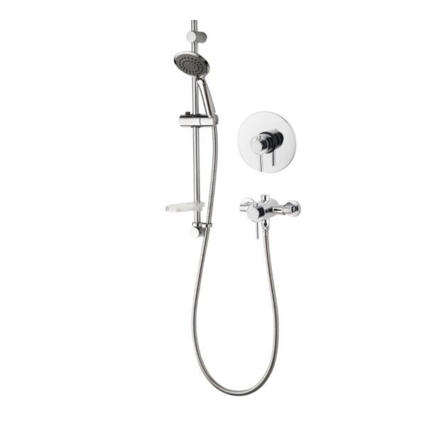 Aqualisa Aq Collection Concealed Exposed Concentric Valve with Adjustable Kit LP/HP - Chrome - AQDL1 - TAP 'N' SHOWER