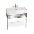 Burlington Arcade Wash Stand Nickel with Glass Shelf - White - ARC23 - TAP 'N' SHOWER
