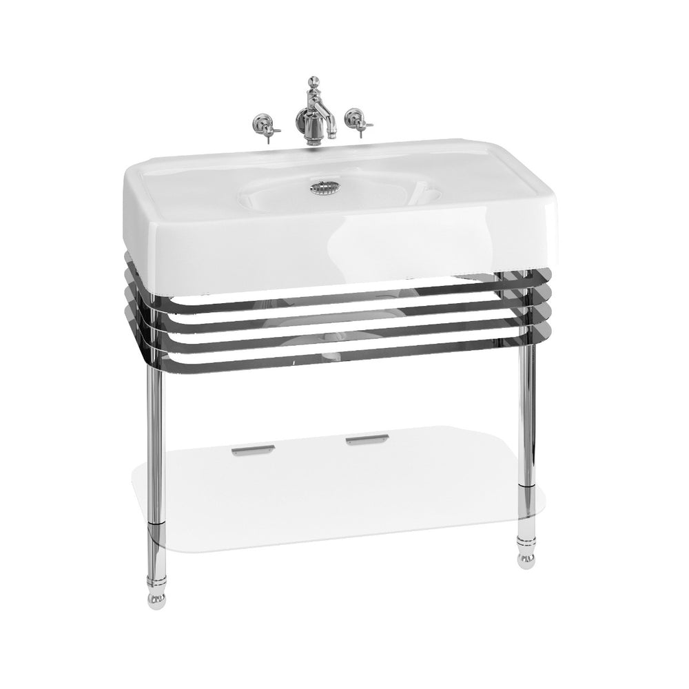 Burlington Arcade Wash Stand with Glass Shelf - Chrome - ARC23CHR - TAP 'N' SHOWER