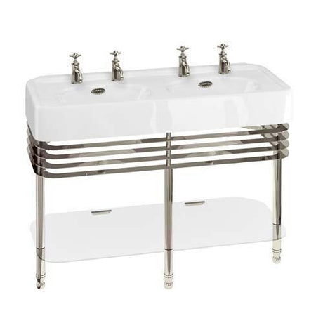 Burlington Arcade Wash Stand with Glass Shelf - Nickel - ARC24 - TAP 'N' SHOWER
