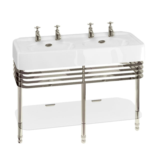 Burlington Arcade Wash Stand with Glass Shelf - Chrome - ARC24CHR - TAP 'N' SHOWER