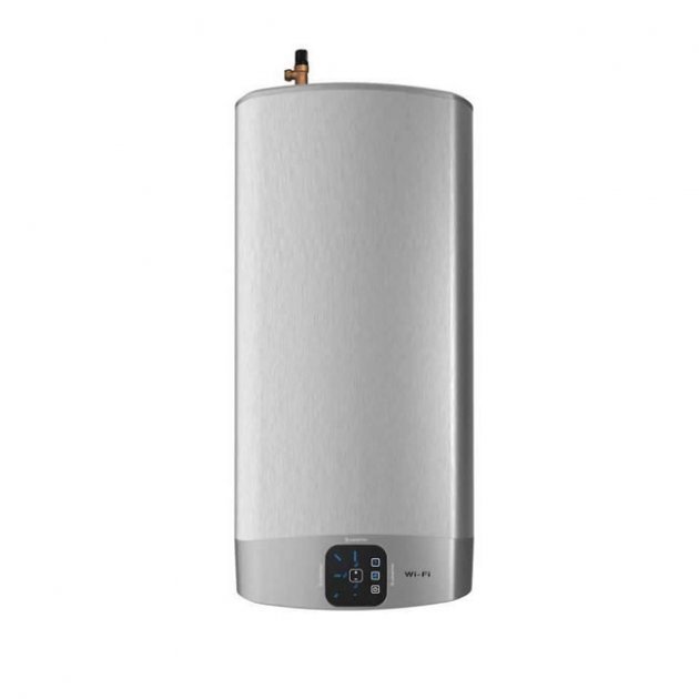 Ariston Velis Evo WIFI Unvented Wall Mounted 80L Electric Water Heater with Kit 3kW - Brushed Metal - 3626308