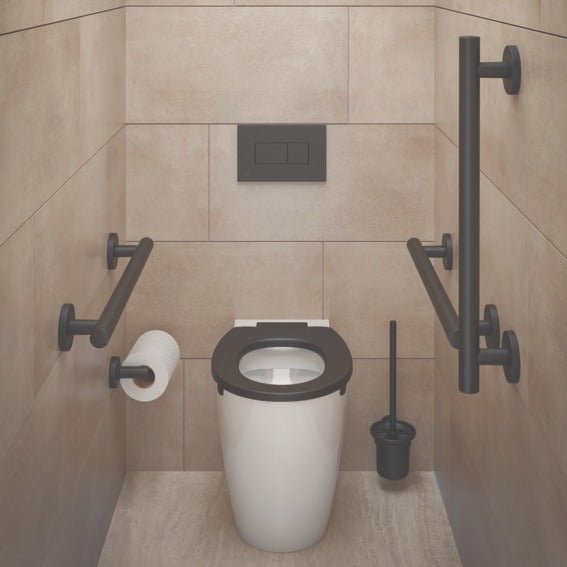 Armitage Shanks Concept Freedom BTW WC Ambulant Pack with Black Rails - S1247XG - TAP 'N' SHOWER