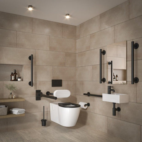 Armitage Shanks Concept Freedom Wall Mounted WC Doc M Pack with Black Rails Left Hand - E3366XG - TAP 'N' SHOWER