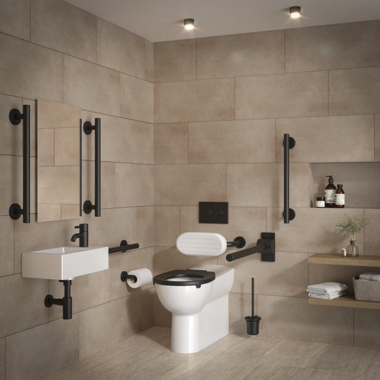 Armitage Shanks Contour 21+ BTW WC Doc M Pack w/ Black Rails Left Hand - S1245XG - TAP 'N' SHOWER