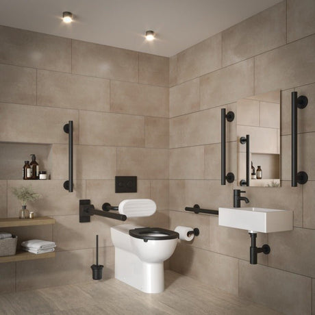 Armitage Shanks Contour 21+ BTW WC Doc M Pack with Black Rails Right Hand - S1246XG - TAP 'N' SHOWER