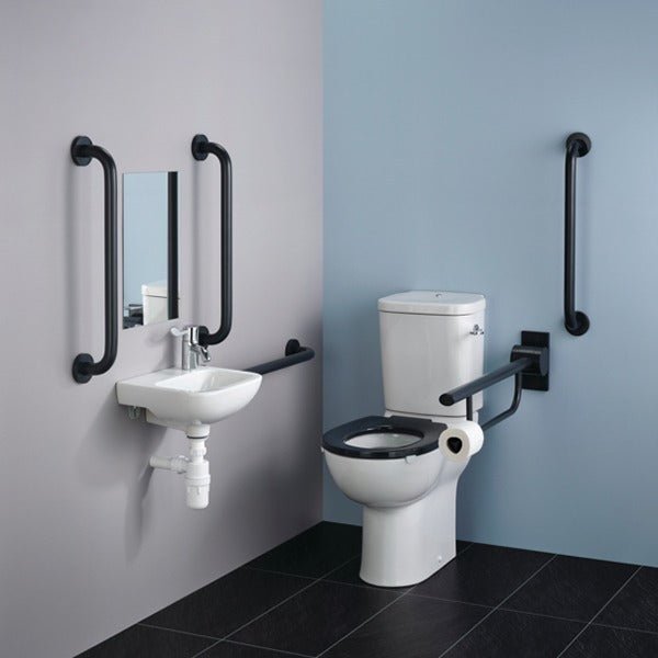 Armitage Shanks Doc M Contour 21+ Close Coupled Left Hand Pack - Charcoal - S0683RN - TAP 'N' SHOWER