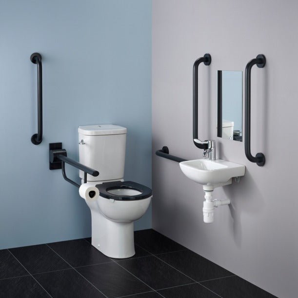 Armitage Shanks Doc M Contour 21+ Close Coupled Right Hand Pack - Charcoal - S0684RN - TAP 'N' SHOWER