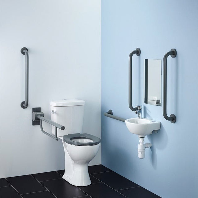 Armitage Shanks Monaco Doc M Pack White with Grey Rails - S7075LJ - TAP 'N' SHOWER
