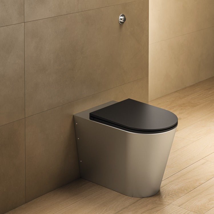 Armitage Shanks Perth 2 Back To Wall WC Toilet Pan With Seat - Stainless Steel - S3340MY - TAP 'N' SHOWER