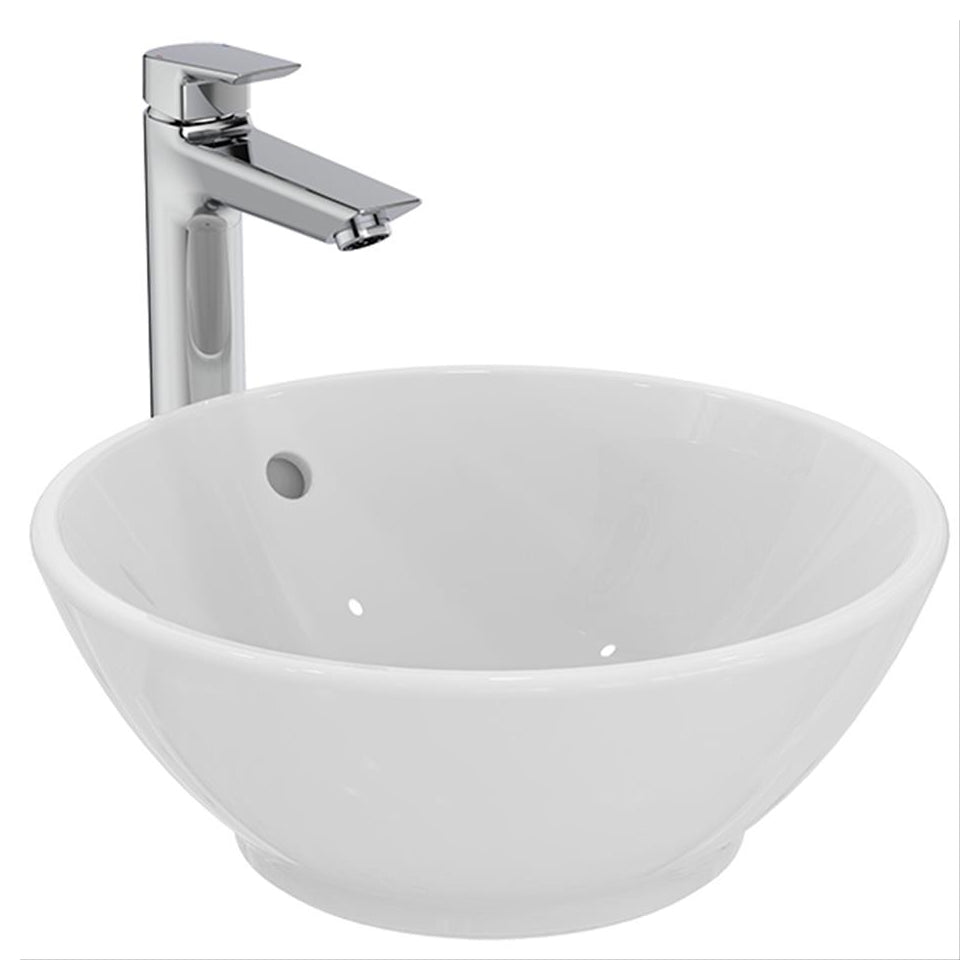 Armitage Shanks Edit R Vessel Washbasin 38cm - White - S078801 - TAP 'N' SHOWER