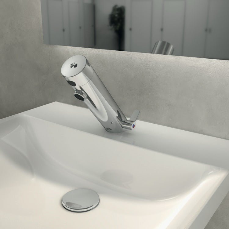 Armitage Shanks Sensorflow E Deck Mounted Basin Mixer Tap with Temperature Control Battery - Chrome - A7550AA - TAP 'N' SHOWER