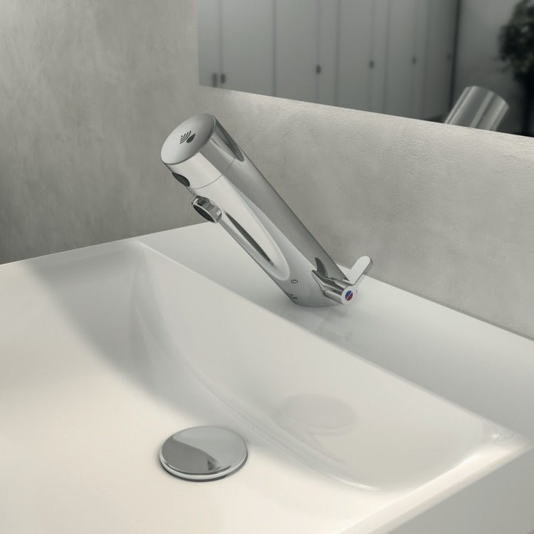 Armitage Shanks Sensorflow E Deck Mounted Basin Mixer Tap with Temperature Control Battery - Chrome - A7550AA - TAP 'N' SHOWER
