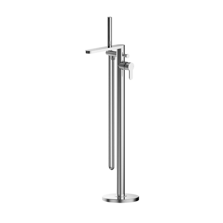 Nuie Arvan Modern Freestanding Bath Shower Mixer Tap with Shower Kit - Chrome - ARV321