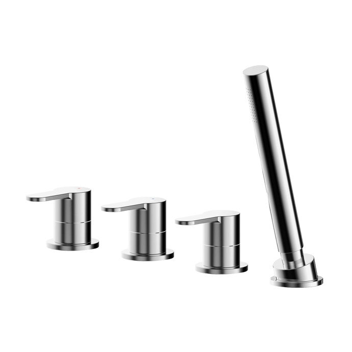 Nuie Arvan 4 - Hole Pillar Mounted Bath Shower Mixer Tap - Chrome - ARV334 - TAP 'N' SHOWER