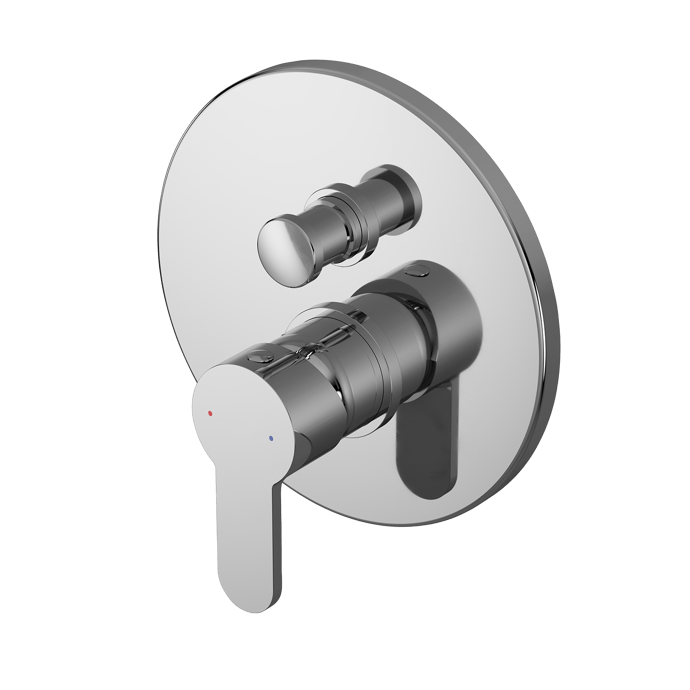 Nuie Arvan Diverter Single Handle Manual Concealed Shower Valve - Chrome - ARVMV12 - TAP 'N' SHOWER