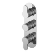 Nuie Arvan Diverter triple handle thermostatic concealed shower valve in chrome finish